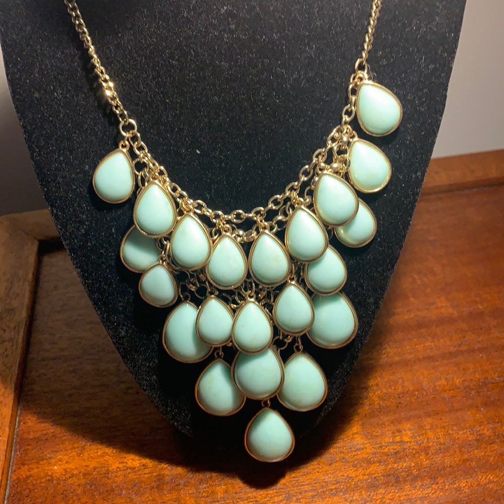 Robin egg blue tiered necklace
